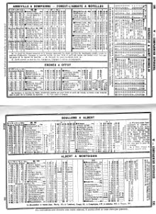 Horaires Réseau Somme des SE Mai 1914 photo