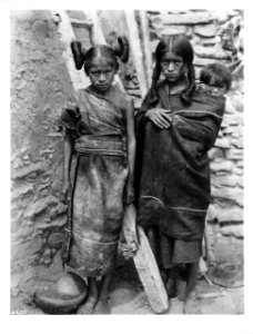Hopi matron, maiden, and small child, Arizona, ca.1898 (CHS-4575)