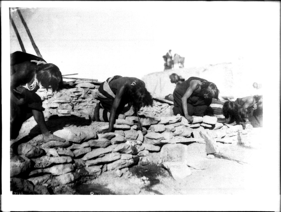 Hopi priests after taking the emetic during a Hopi Snake Dance Ceremony, Arizona, ca.1896 (CHS-4665)