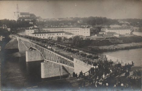 Horadnia, Nioman-Mastavaja, Stary most. Горадня, Нёман-Маставая, Стары мост (08.1915)