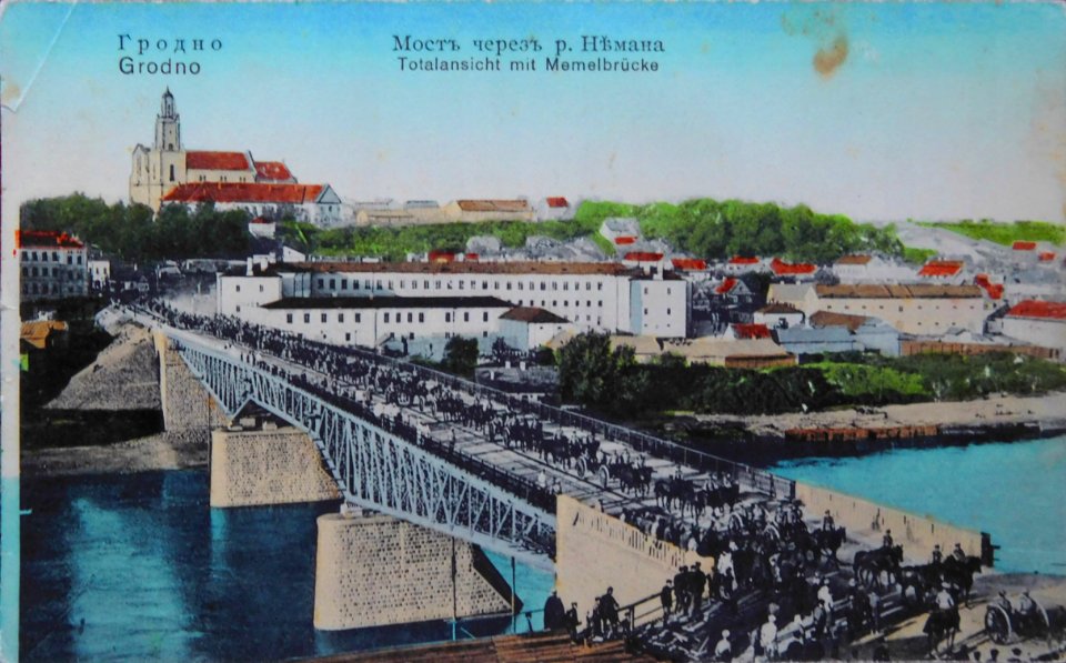 Horadnia, Nioman-Mastavaja, Stary most. Горадня, Нёман-Маставая, Стары мост (08.1915, 1915-18)