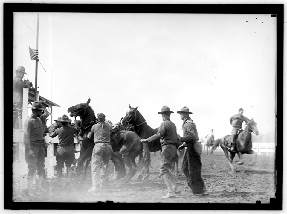 HORSE SHOWS. WILD WEST SHOW ON HORSE SHOW GROUNDS, GIVEN BY SOLDIERS LCCN2016869820