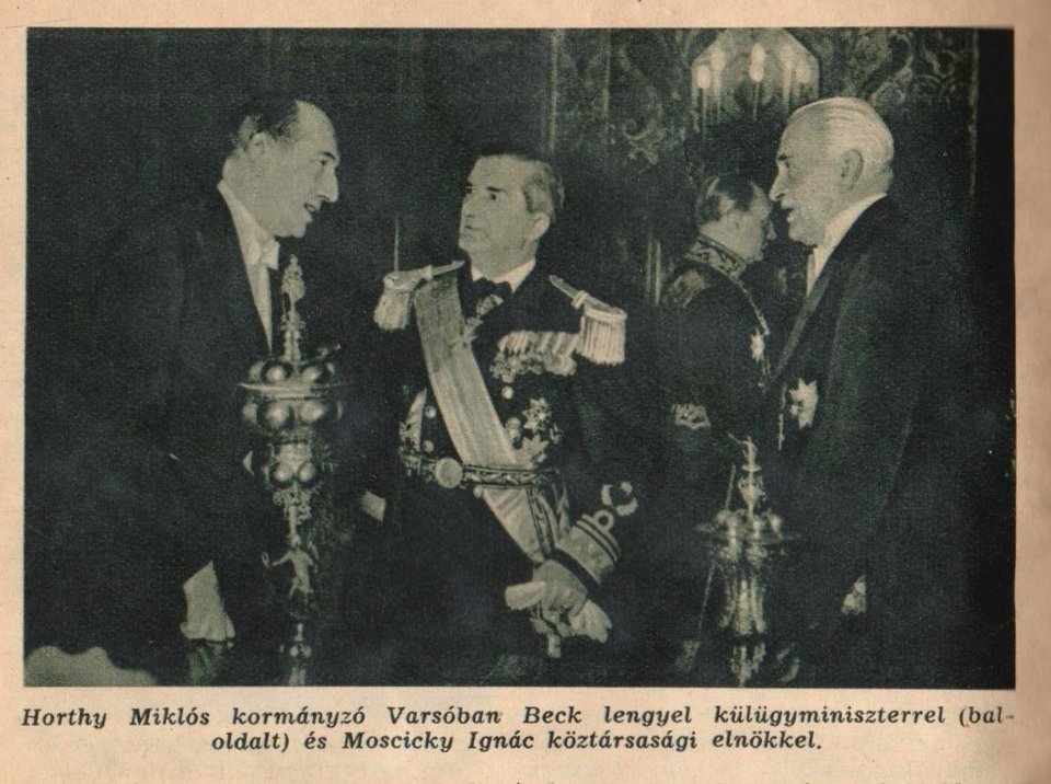 Horthy, Moscicky és Beck Varsóban