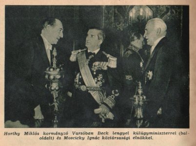Horthy, Moscicky és Beck Varsóban photo