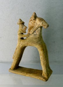 Horse and rider figurine, Boeotia, 2nd quarter of 6th century BC, H 4474 - Martin von Wagner Museum - Würzburg, Germany - DSC05649 photo