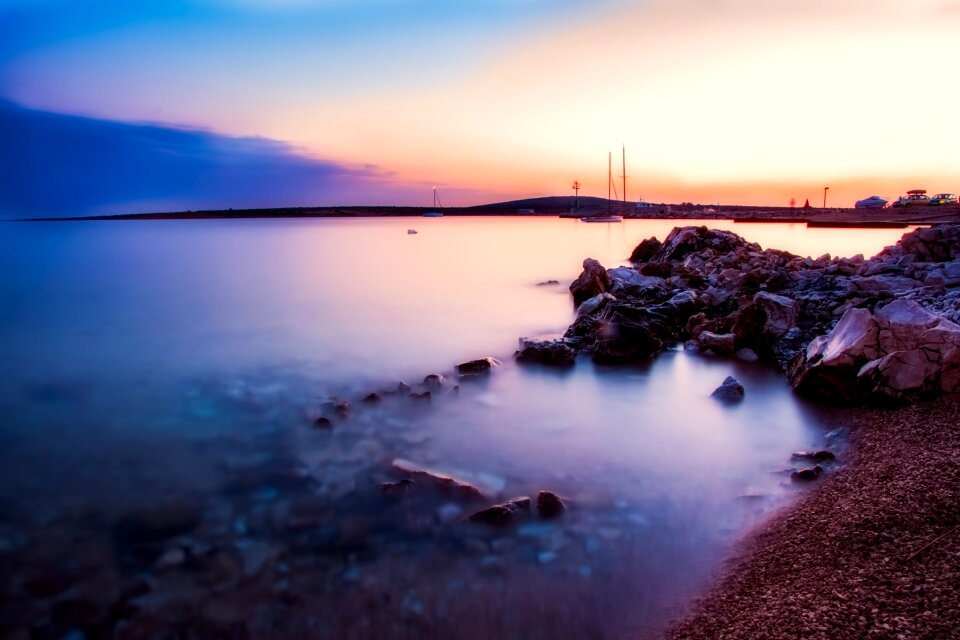Boats ships sunset