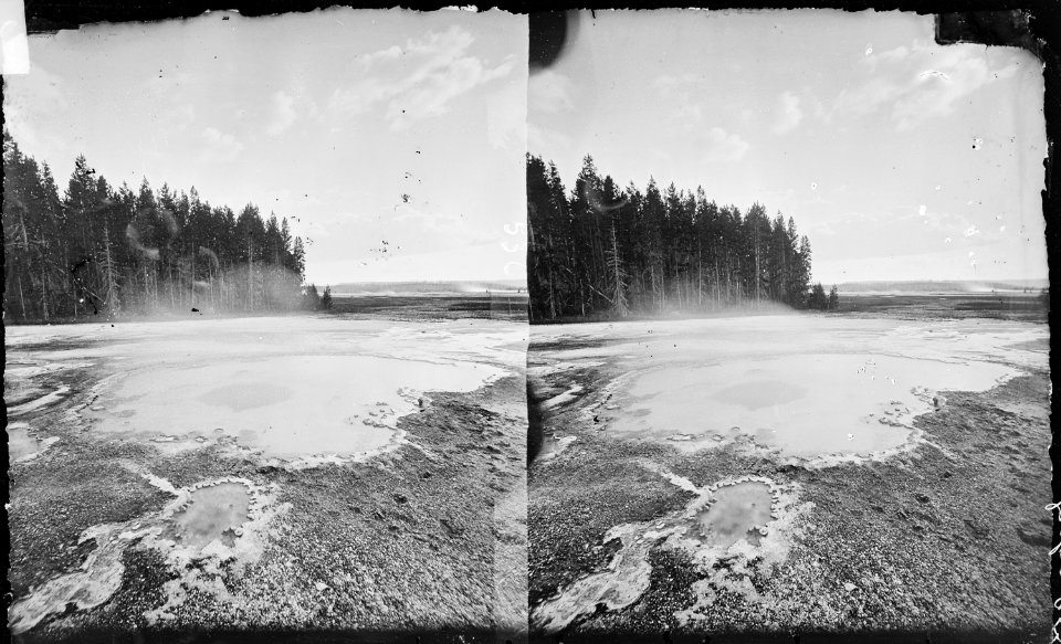 Hot spring pools, lower Fire Hole basin. Yellowstone - NARA - 517463