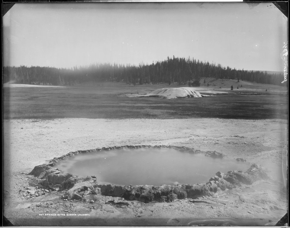 Hot Springs in the Queen's Laundry. Yellowstone National Park. - NARA - 517631