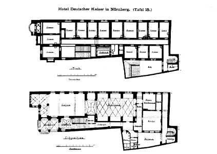Hotel Deutscher Kaiser in Nürnberg, Tafel 15, Grundriss