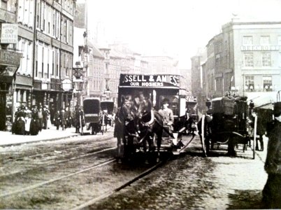 Horse tram on Long Row, Nottingham photo