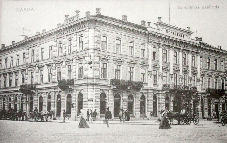 Hotel Schalkház, Kassa, c 1875
