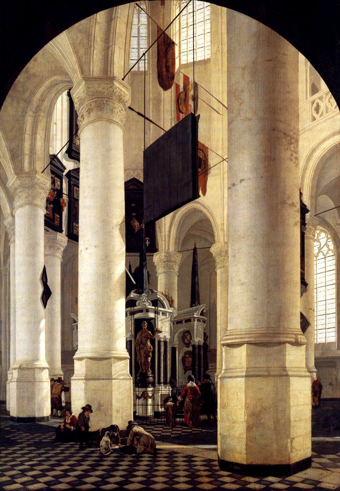 Gerard Houckgeest - Interior of the Nieuwe Kerk, Delft, with the Tomb of William the Silent - WGA11749