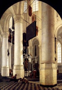Gerard Houckgeest - Interior of the Nieuwe Kerk, Delft, with the Tomb of William the Silent - WGA11749