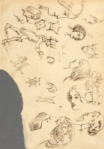 Houghton MS Eng 941 - Thackeray sketches, verso