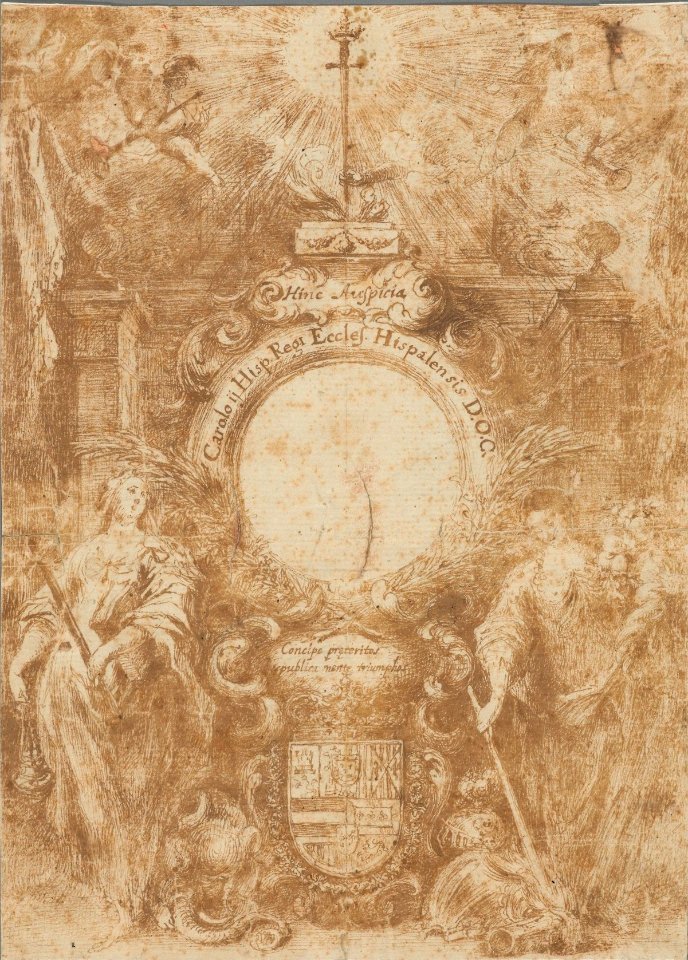 Houghton MS Typ 599 - Francisco de Herrera, frontispiece drawing