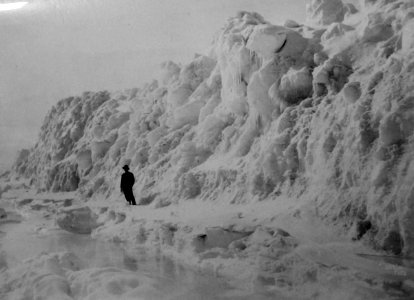 Hospital Steward Henry Biederbick on ice during Lady Franklin Bay Expedition, 1882 (42300556312)