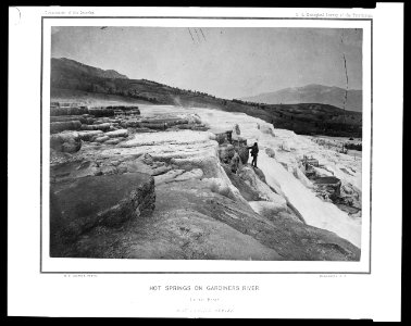 Hot springs on the Gardiners River, Upper Basin - W.H. Jackson photo. LCCN95514246