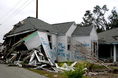 House crushed in Hurricane Katrina photo