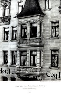 Hotel Rother Hahn in Nürnberg, Architekt G. Richter Nürnberg, Erker, Tafel 92, Kick Jahrgang I