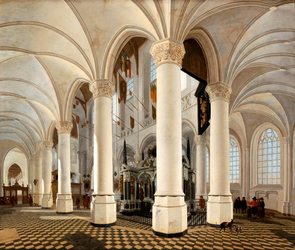 Gerard Houckgeest - Ambulatory of the Nieuwe Kerk in Delft, with the Tomb of William the Silent - 57 - Mauritshuis