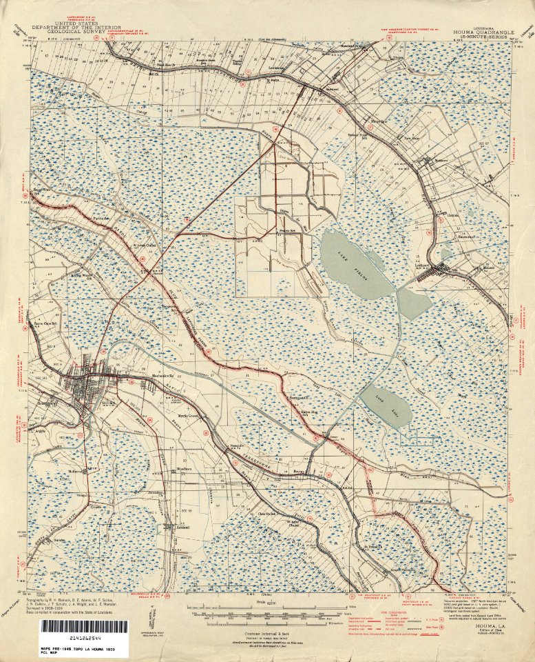 Houma Raceland Lockport Map-1939