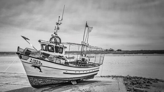 Vessel monochrome fisherman photo
