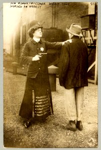 How woman policeman would look making an arrest LCCN97519147