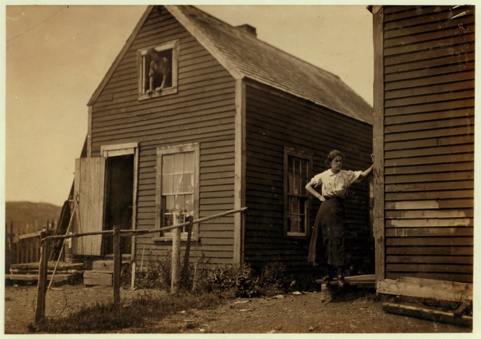 Housing conditions in settlement at Seacoast Cannery -7, Eastport, Me., not very good. This is the home of the Goodell family. They live here all the year in these temporary quarters. The LOC nclc.00955