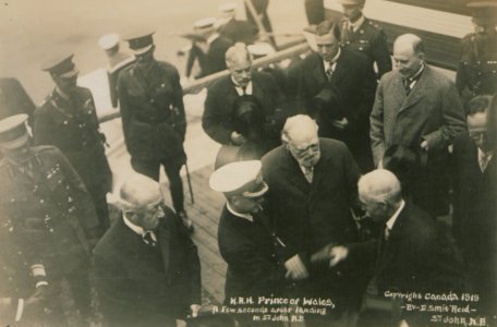 HRH Prince of Wales, a few seconds after landing in St John, New Brunswick (HS85-10-36051)