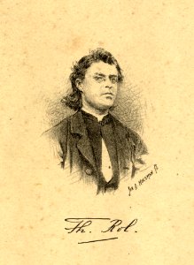 HUA-106267-Portret van Th Rol geboren 1843 oud katholiek pastoor te Utrecht overleden 1885 Borstbeeld rechts van voren