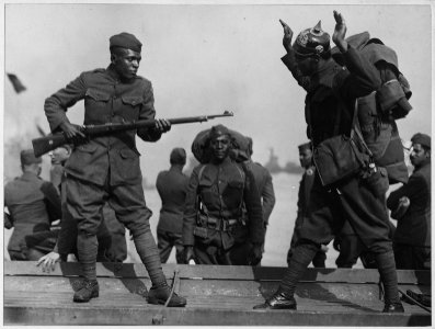 How they did it over there. (African American) troops of the 505th Engineers that returned on S.S. . . . - NARA - 533525 photo