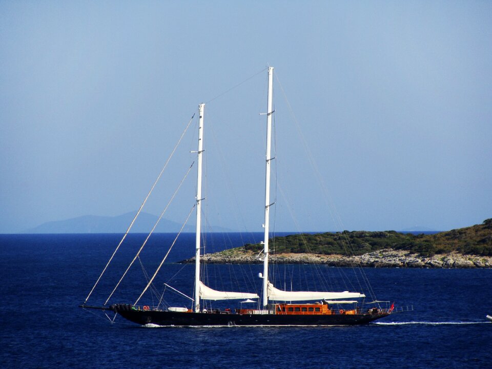 Sailing blue sky