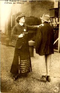 How woman policeman would look making an arrest LCCN97519147