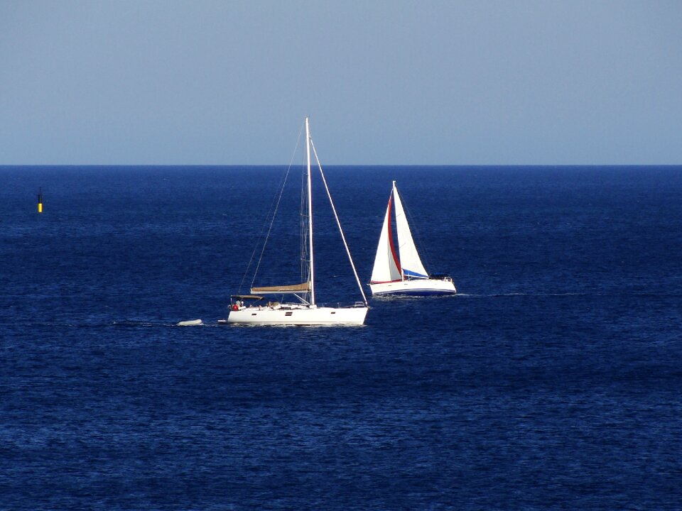 Sailing blue sky