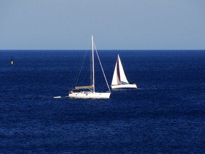 Sailing blue sky photo