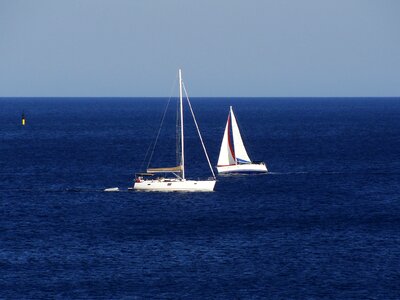 Sailing blue sky