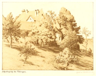 HR v Volkmann - Schwärzloch Kreidelithographie 1904