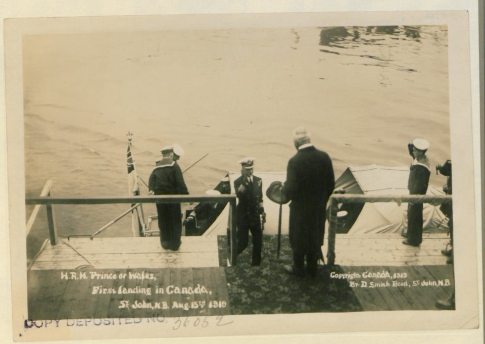 HRH Prince of Wales first landing in Canada, St John, New Brunswick Aug 15, 1919 (HS85-10-36052) original