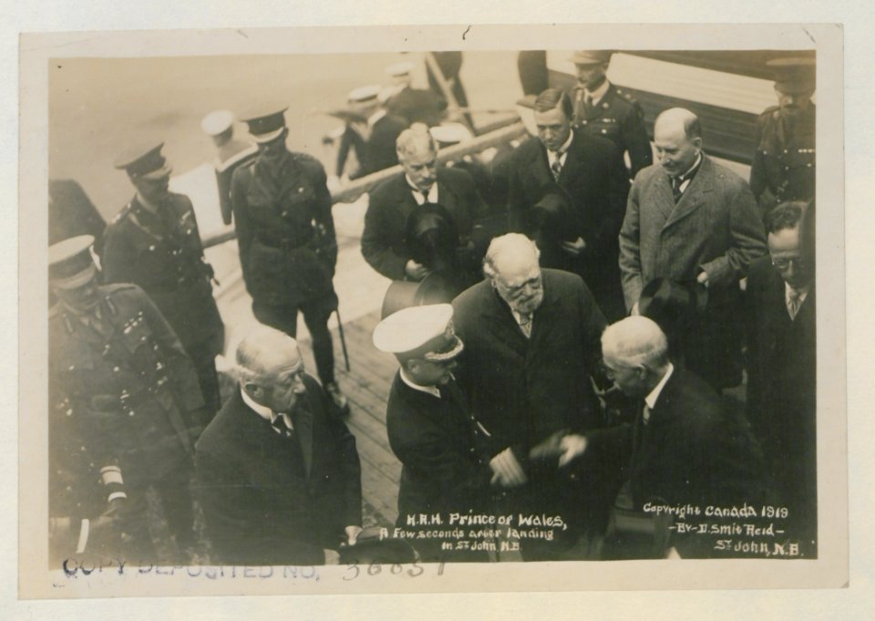 HRH Prince of Wales, a few seconds after landing in St John, New Brunswick (HS85-10-36051) original