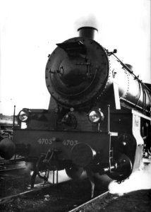 HUA-151462-Afbeelding van een gedeelte van de Zweedse 3 cilinder stoomlocomotief nr 4703 (serie 4700) van de N.S