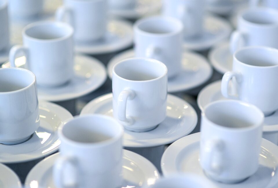 White porcelain cup of coffee