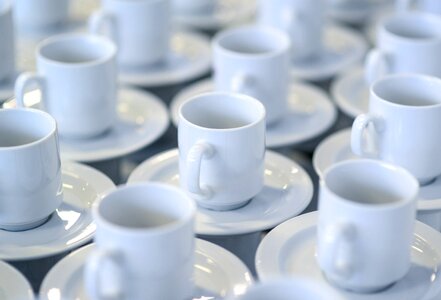 White porcelain cup of coffee photo