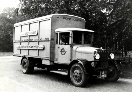 HUA-168328-Afbeelding van een vrachtauto van Van Gend & Loos - A.T.O. voor de dagelijkse vrachtautodienst Den Haag - Leiden - Utrecht - Amersfoort v.v