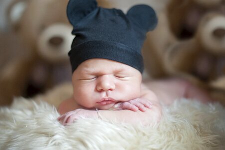 Newborn sleeping cute photo
