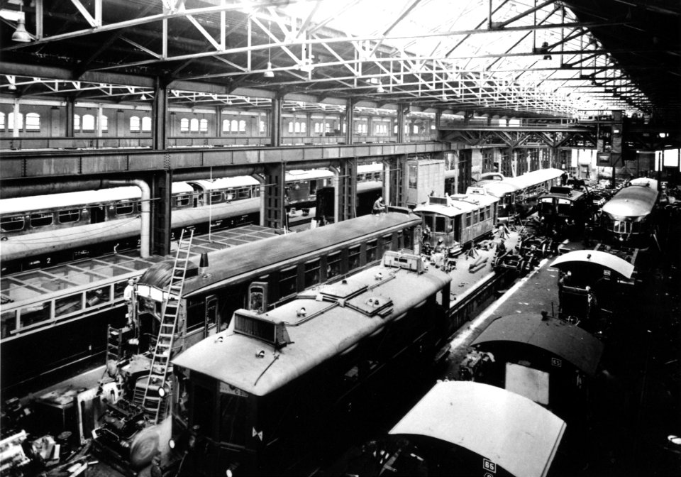 HUA-166279-Interieur van de Centrale Werkplaats van de N.S. te Haarlem