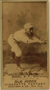 Hugh Nicol, Cincinnati Red Stockings, baseball card portrait LCCN2007686983