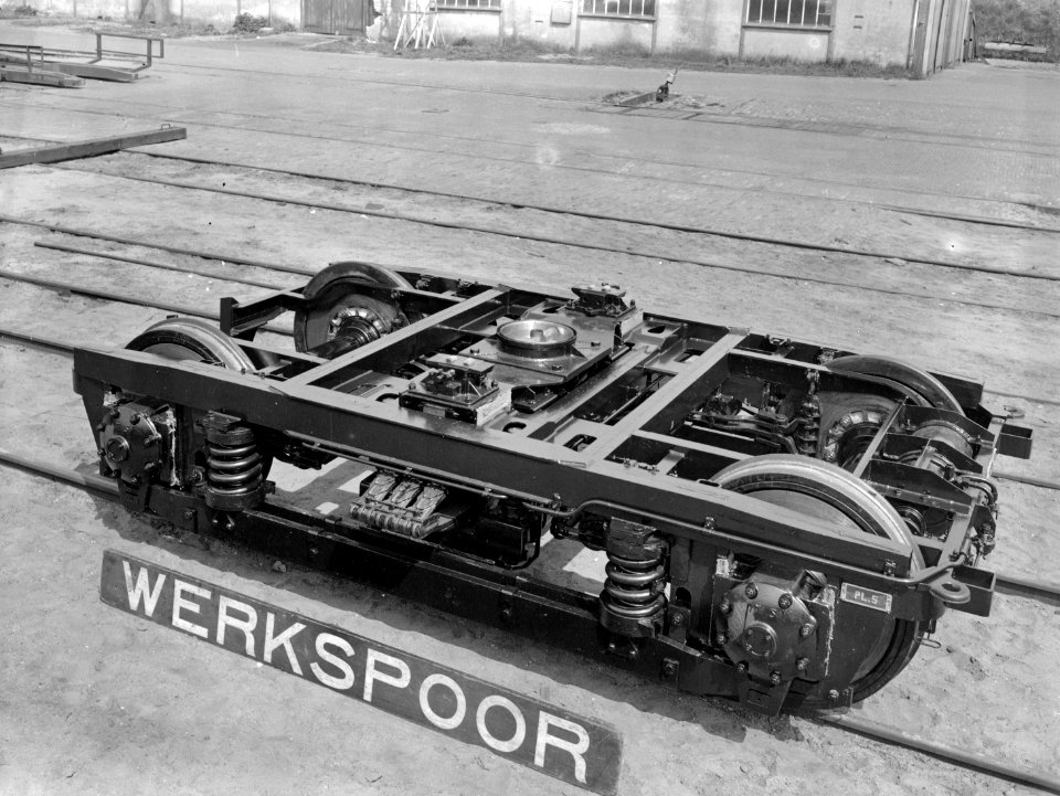 HUA-172070-Afbeelding van een loopdraaistel, vermoedelijk bestemd voor de electrisch treinstellen mat. 1936 van N.S., bij Werkspoor te Zuilen