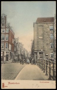 Huidenstraat gezien vanaf Herengracht. Uitgave M. Glückstadt & Münden, Hamburg, Afb PBKD00291000002