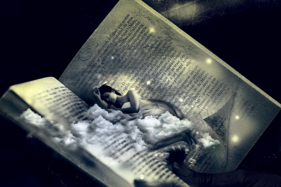 Sleep fantasy photomontage