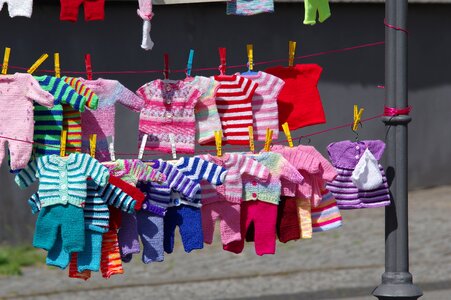 Clothes line road laundry photo
